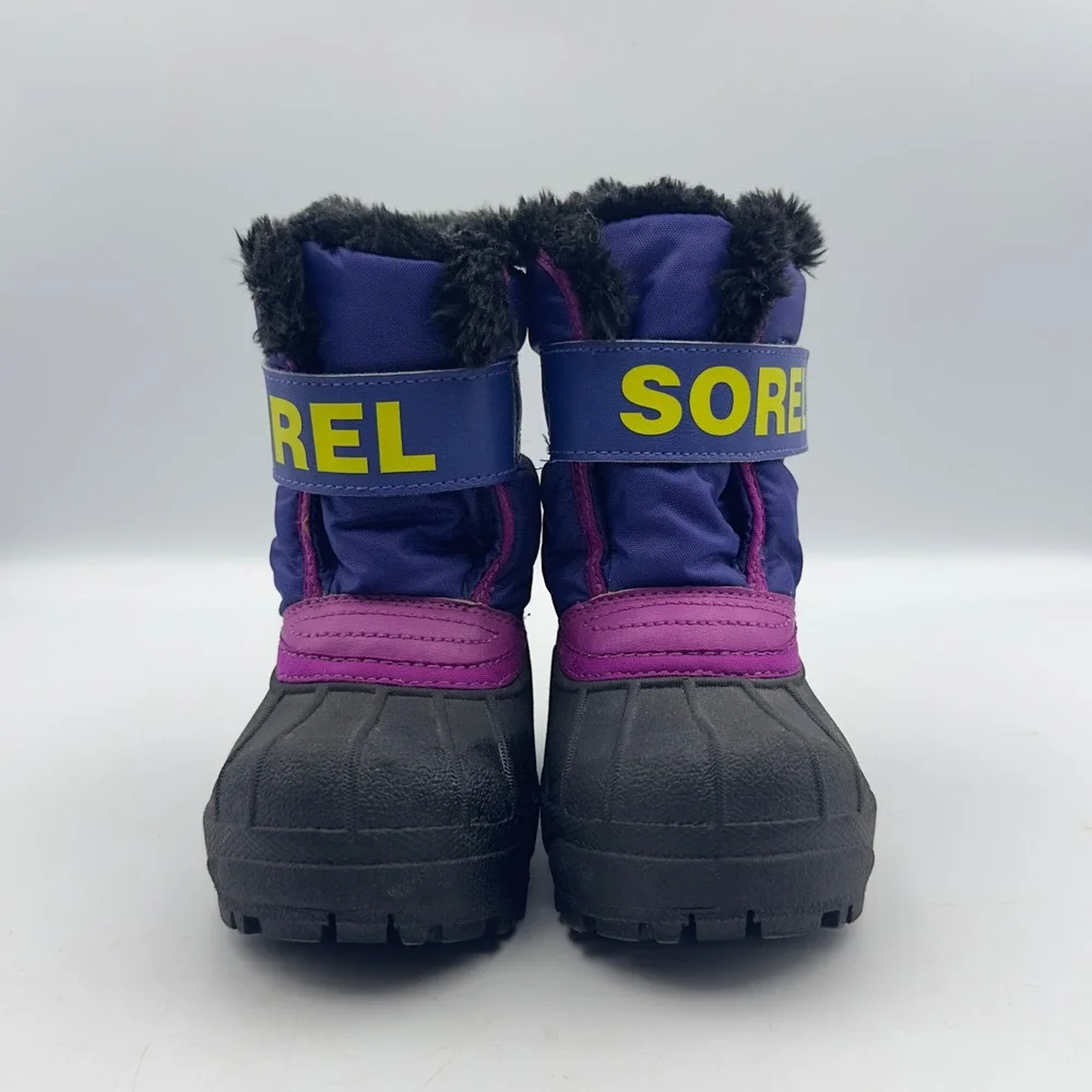 Sorel Snow Commander Purple Black Waterproof Toddler 7 Kids Boots NV1877-484